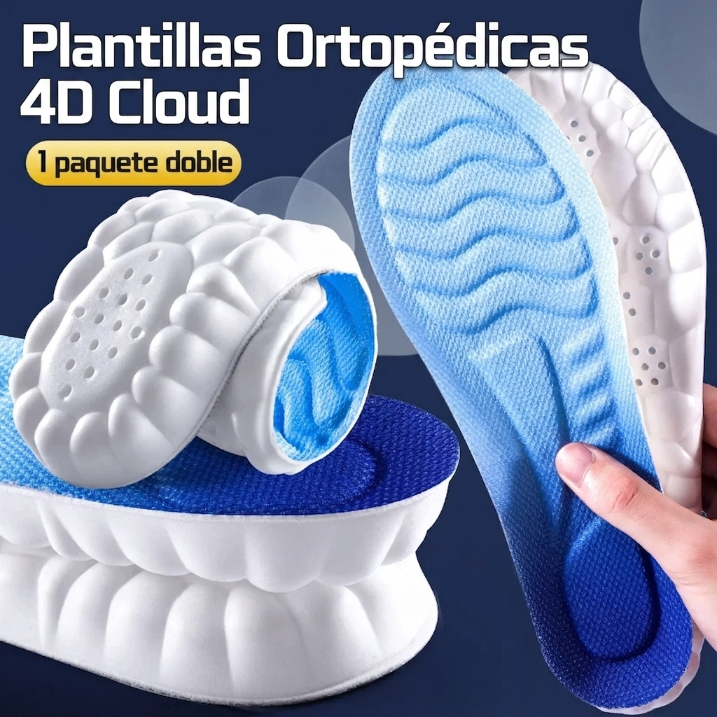 Plantillas ortopédicas 4D Cloud: Comodidad y amortiguación para correr y para el día a día