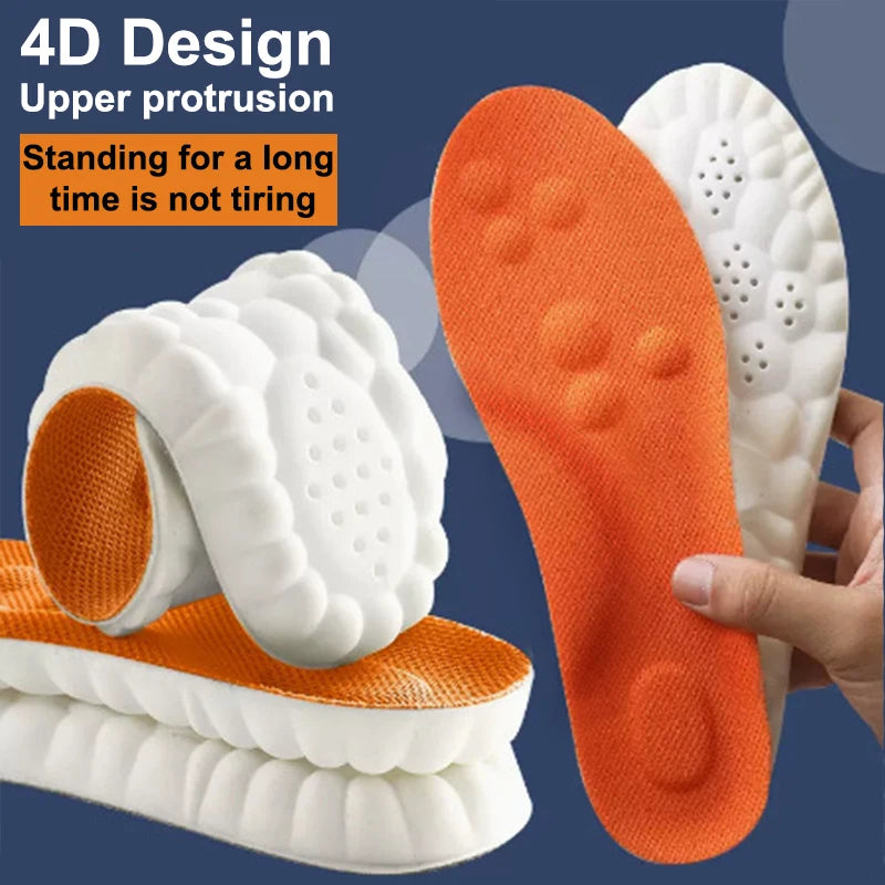 Latex Sport Insoles Soft High Elasticity Shoe Pads Orthotic Breathable Deodorant Shock Absorption Cushion Arch Support Insole